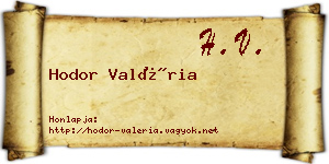 Hodor Valéria névjegykártya