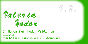 valeria hodor business card